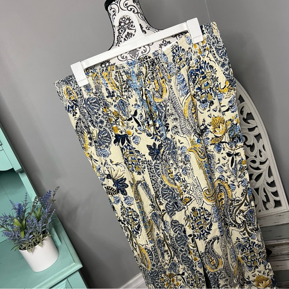 Maurices Paisley High Rise Wide Leg Pant NWT Boho Beach Resort Vacation - Picture 5 of 13